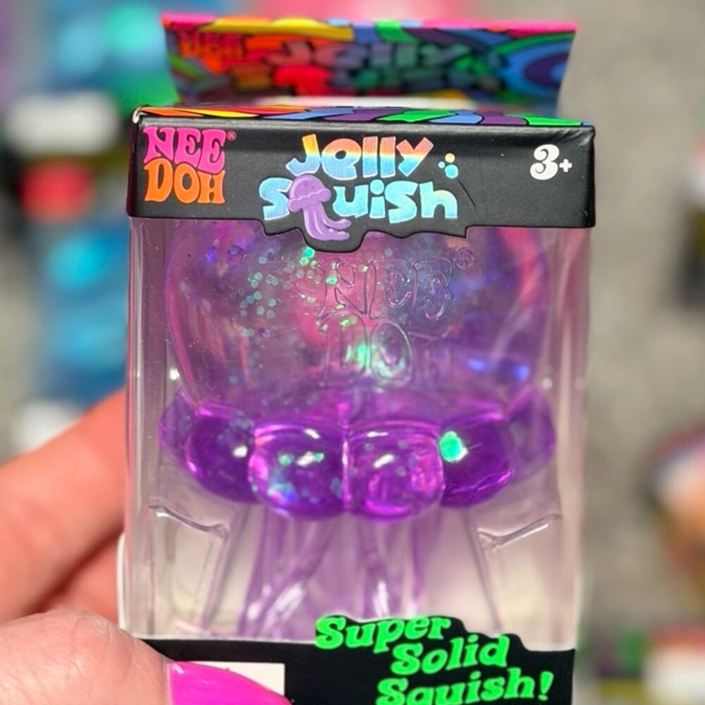 Needoh JELLY SQUISH -Purple- NEW SEALED BOX! Jellyfish- Rare- Schylling Squishy